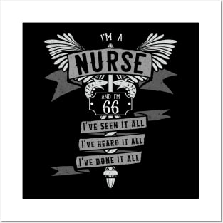 Funny 66th Birthday Nurse Gift Idea Posters and Art